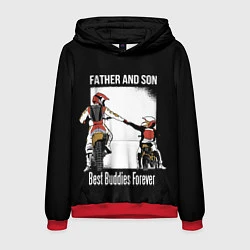 Толстовка-худи мужская Папа и сын, цвет: 3D-красный