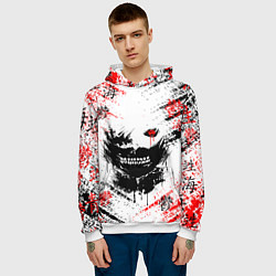 Толстовка-худи мужская ТОКИЙСКИЙ ГУЛЬ КЕН КАНЕКИ, цвет: 3D-белый — фото 2