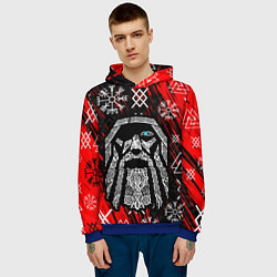 Толстовка-худи мужская БОГ ОДИН СИВОЛИКА, цвет: 3D-синий — фото 2