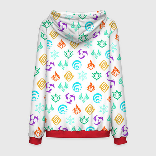 Мужская толстовка GENSHIN IMPACT ЭМБЛЕМЫ / 3D-Красный – фото 2