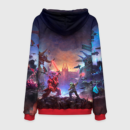 Мужская толстовка DOOM Eternal: The Ancient Gods / 3D-Красный – фото 2