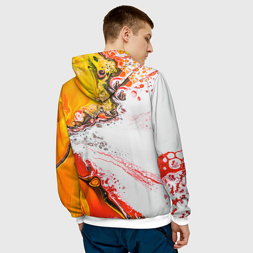 Мужская толстовка Рисунок желтой краской / 3D-Белый – фото 4