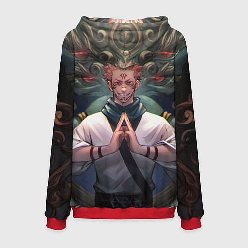 Мужская толстовка МАГИЧЕСКАЯ БИТВА SUKUNA / 3D-Красный – фото 2