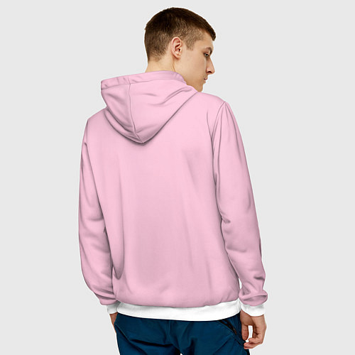 Мужская толстовка Лама с цветами / 3D-Белый – фото 4