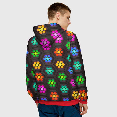 Мужская толстовка Наночастицы / 3D-Красный – фото 4