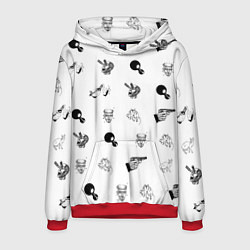 Толстовка-худи мужская Кровосток Паттерн Z, цвет: 3D-красный