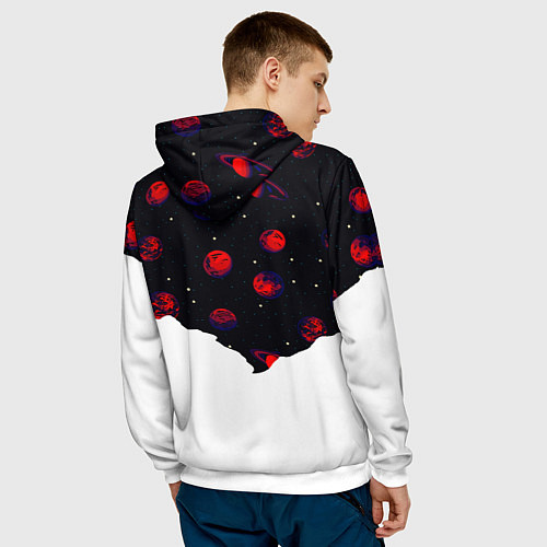 Мужская толстовка Мысли космонавта про космос / 3D-Белый – фото 4