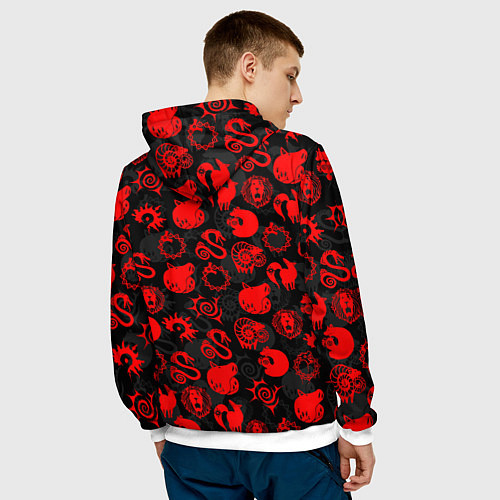 Мужская толстовка СИМВОЛЫ ГРЕХОВ 7 DEADLY SINS / 3D-Белый – фото 4