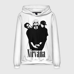 Толстовка-худи мужская Nirvana Группа, цвет: 3D-белый