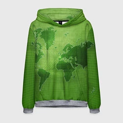 Толстовка-худи мужская Карта мира, цвет: 3D-меланж