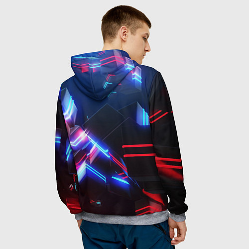 Мужская толстовка Daft punk neon rock / 3D-Меланж – фото 4