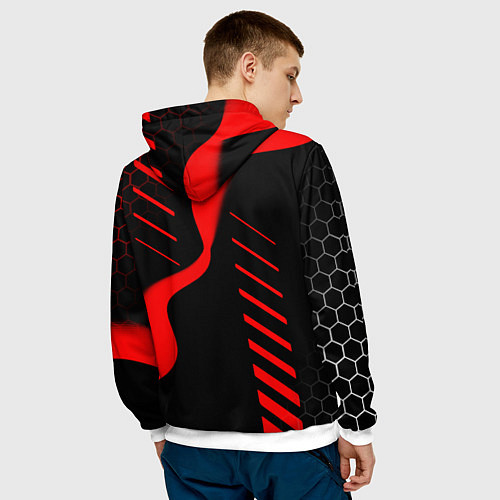 Мужская толстовка HONDA ХОНДА СПОРТ / 3D-Белый – фото 4