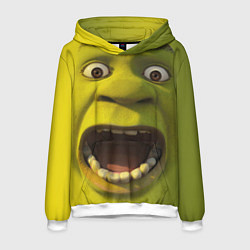 Толстовка-худи мужская Shrek is Yelling, цвет: 3D-белый