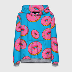 Толстовка-худи мужская Пончики, цвет: 3D-меланж