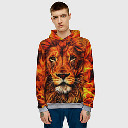 Толстовка-худи мужская LION, цвет: 3D-меланж — фото 2