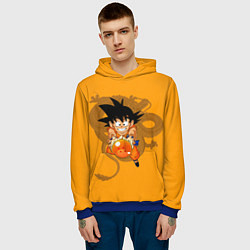 Толстовка-худи мужская Kid Goku, цвет: 3D-синий — фото 2