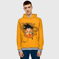 Толстовка-худи мужская Kid Goku, цвет: 3D-меланж — фото 2
