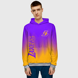 Толстовка-худи мужская LOS ANGELES LAKERS ЛЕЙКЕРС, цвет: 3D-меланж — фото 2