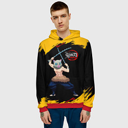 Толстовка-худи мужская Иноске Хашибира Kimetsu no Yaiba, цвет: 3D-красный — фото 2