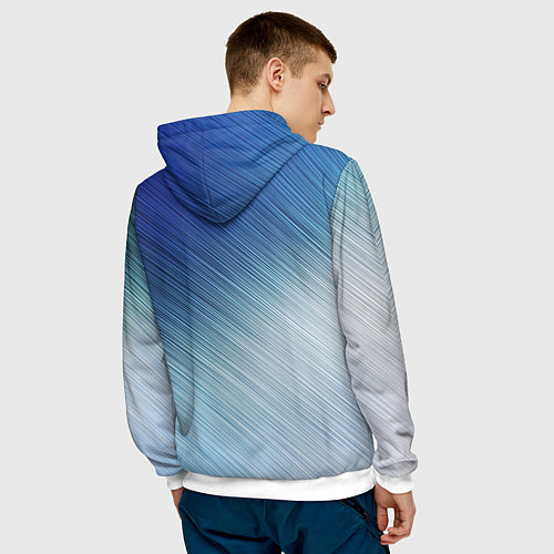 Мужская толстовка Текстура Оттенки льда / 3D-Белый – фото 4