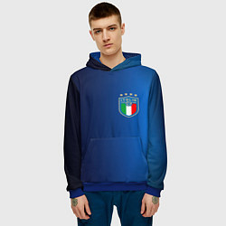 Толстовка-худи мужская Сборная Италии, цвет: 3D-синий — фото 2