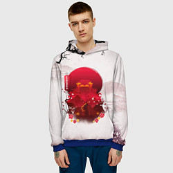 Толстовка-худи мужская Кенджиро Ренгоку Kimetsu no Yaiba, цвет: 3D-синий — фото 2