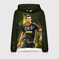Толстовка-худи мужская Cristiano Ronaldo Juventus, цвет: 3D-белый