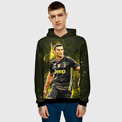 Толстовка-худи мужская Cristiano Ronaldo Juventus, цвет: 3D-черный — фото 2