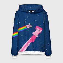 Толстовка-худи мужская Nyan cat x Pony, цвет: 3D-белый