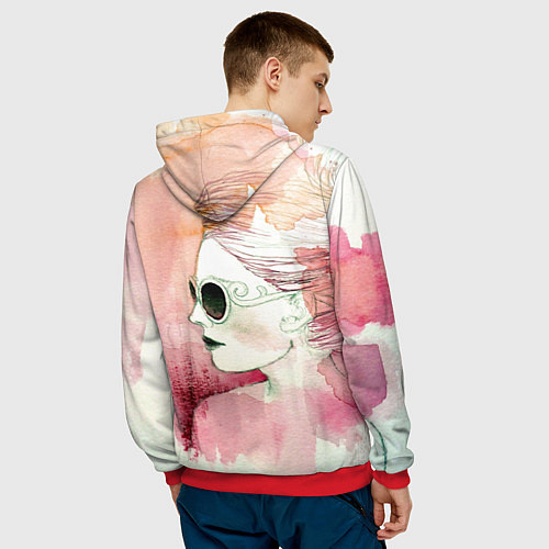 Мужская толстовка Девушка / 3D-Красный – фото 4