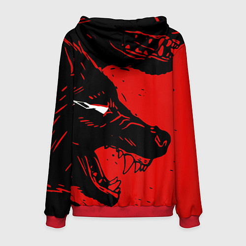 Мужская толстовка Красный волк 3D / 3D-Красный – фото 2