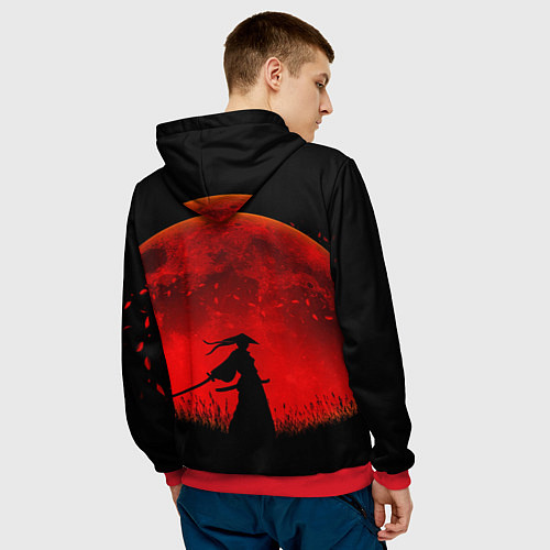Мужская толстовка Самурай 3D / 3D-Красный – фото 4