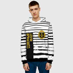 Толстовка-худи мужская СЕВЕРНЫЙ ФЛОТ ТЕЛЬНЯШКА ВМФ, цвет: 3D-черный — фото 2