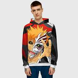 Толстовка-худи мужская Bleach, Ичиго Куросаки, цвет: 3D-белый — фото 2