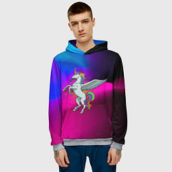 Толстовка-худи мужская Единорог Unicorn Z, цвет: 3D-меланж — фото 2
