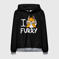 Толстовка-худи мужская I love furry, цвет: 3D-меланж