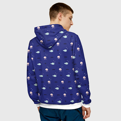 Мужская толстовка Морские мотивы / 3D-Белый – фото 4