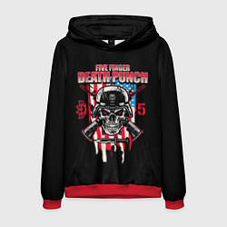 Толстовка-худи мужская 5FDP Five Finger Death Punch, цвет: 3D-красный