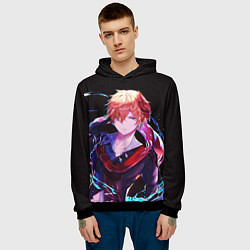 Толстовка-худи мужская ТАРТАЛЬЯ - ИГРА GENSHIN IMPACT, цвет: 3D-черный — фото 2