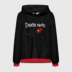 Толстовка-худи мужская Death Note яблоко и ручка, цвет: 3D-красный