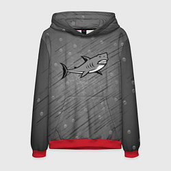 Толстовка-худи мужская Акула, цвет: 3D-красный