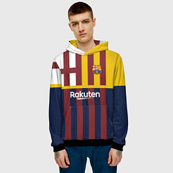 Толстовка-худи мужская BARCELONA FC БАРСЕЛОНА ФК BARCA, цвет: 3D-черный — фото 2
