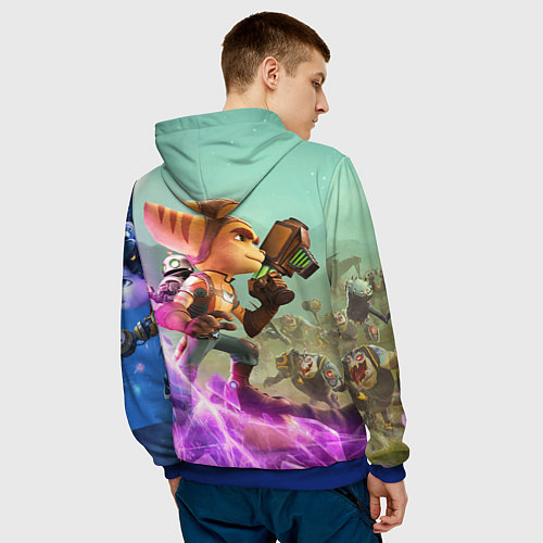 Мужская толстовка Ratchet & Clank: Rift Apart / 3D-Синий – фото 4