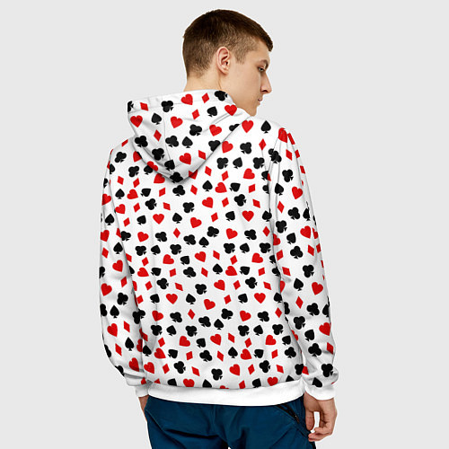 Мужская толстовка Карточные Масти / 3D-Белый – фото 4