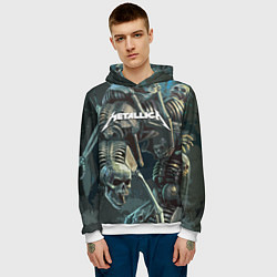 Толстовка-худи мужская Metallica Metal Skull, цвет: 3D-белый — фото 2