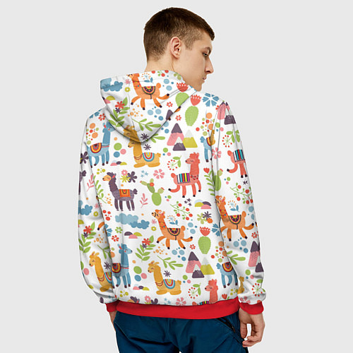 Мужская толстовка Ламы / 3D-Красный – фото 4