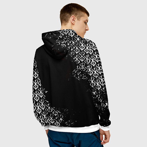 Мужская толстовка БЕРСЕРК глаз / 3D-Белый – фото 4