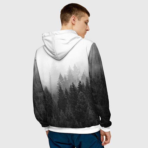 Мужская толстовка ДУХ ЛЕСА ПОМНИ СВОИ КОРНИ / 3D-Белый – фото 4