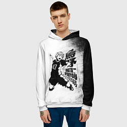 Толстовка-худи мужская Шоё Хината удар сверху Haikyuu!!, цвет: 3D-белый — фото 2