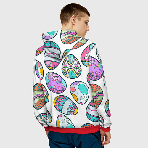 Мужская толстовка Пасхальные яйца / 3D-Красный – фото 4